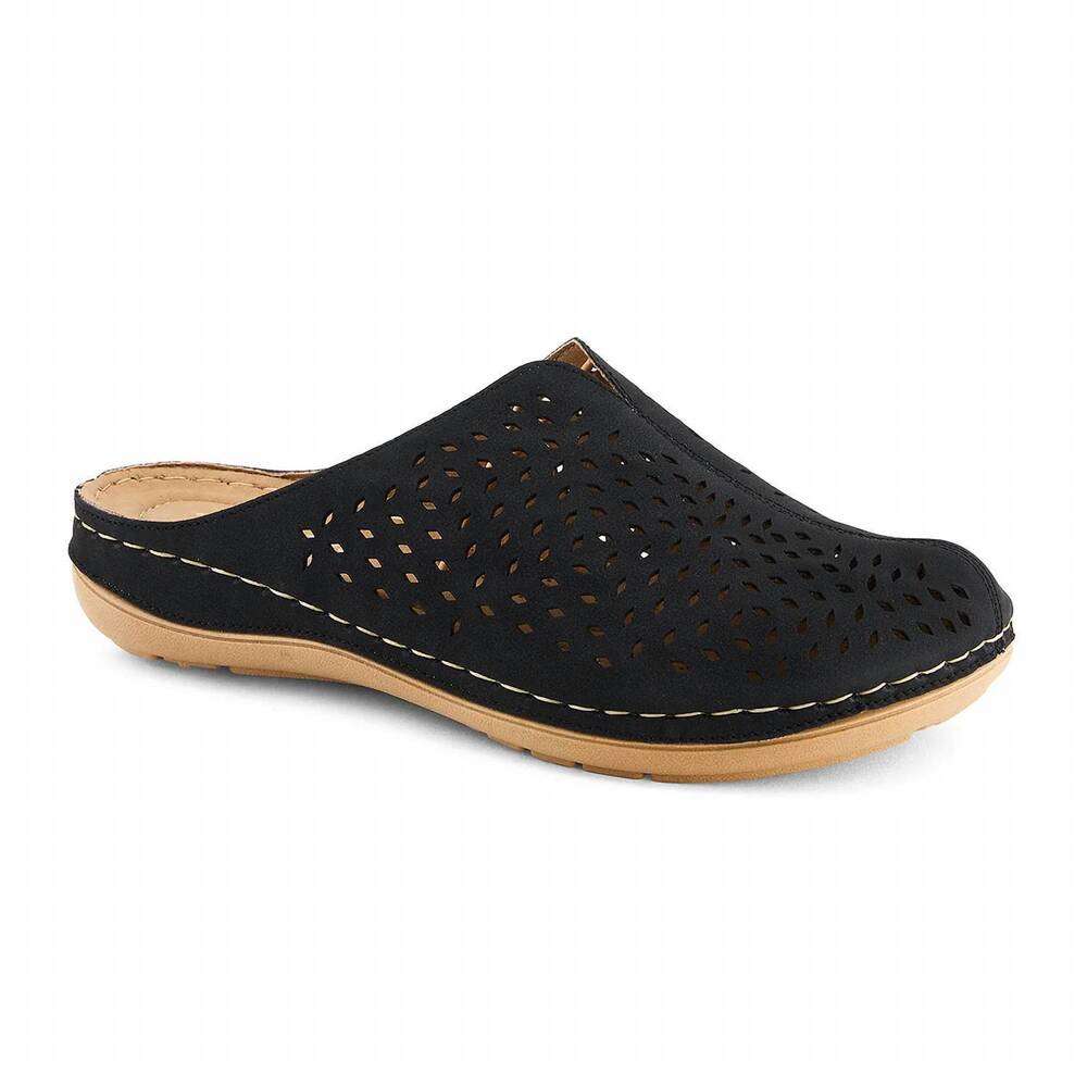NEW ANDREA women's comfort footbed clog in black